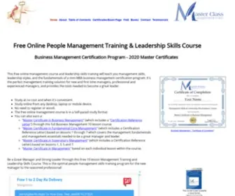 Masterclassmanagement.com(Free Online Management Course with Certificates) Screenshot