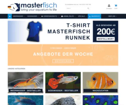 Masterfisch.com(Fische für Ihr Aquarium kaufen) Screenshot