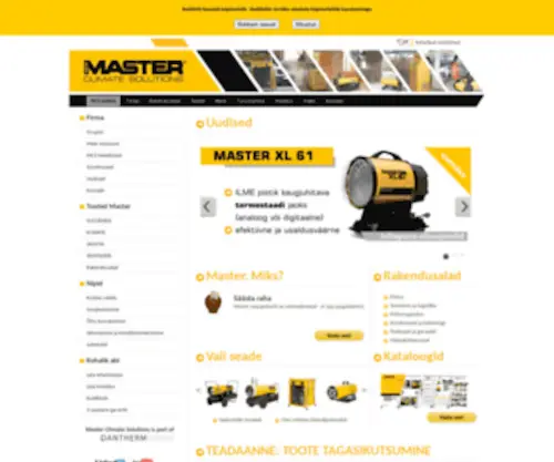 Masterheaters.co.ee(MCS esileht) Screenshot