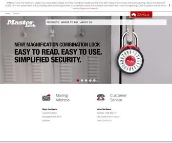 Masterlock.com.au(Master Lock) Screenshot