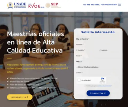 Masters-Unade.com(Estudios superiores universitarios en línea) Screenshot