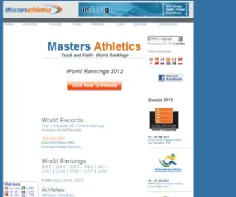 Mastersathletics.net(Masters Athletics) Screenshot