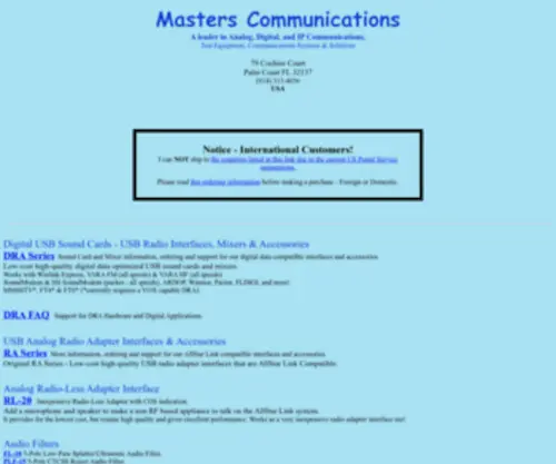 Masterscommunications.com(Masters Communications) Screenshot