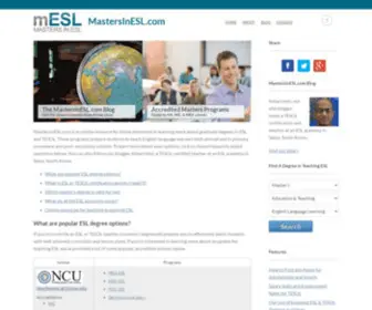 Mastersinesl.com(Masters in ESL Degrees) Screenshot