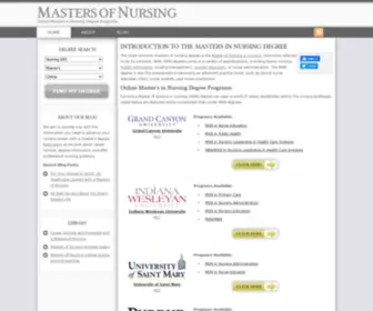 Mastersofnursing.org(Guide to Masters in Nursing Online Programs) Screenshot