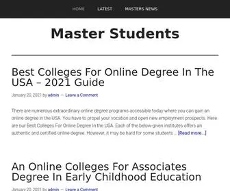 Mastersstudents.com(Authentic And Complete Information For Masters Students All Around The World) Screenshot