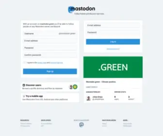 Mastodon.green(We're going beyond net zero) Screenshot