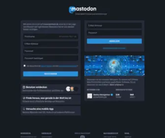 Mastodontech.de(Mastodon ist ein soziales Netzwerk. Es basiert auf offenen Web) Screenshot