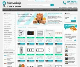 Masvoltaje.com(Material eléctrico) Screenshot