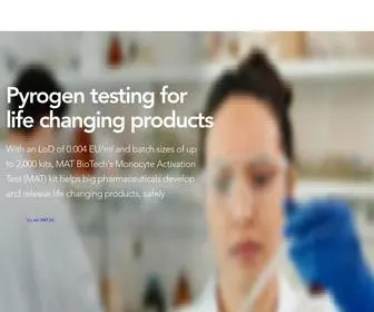 Mat-Biotech.com(Leaders in pyrogen testing) Screenshot