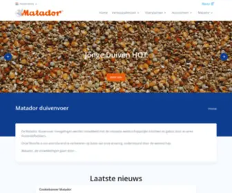 Matador-Diervoeders.com(Welkom bij Matador duivenvoer) Screenshot