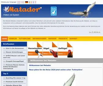 Matador-Futter.de(Premium Taubenfutter) Screenshot