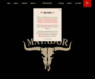 Matadorrestaurants.com(The Matador) Screenshot