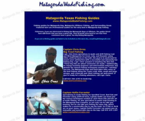 Matagordawadefishing.com(Matagorda Bay Fishing Guides) Screenshot