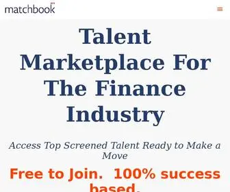 Matchbook.io(Financial Services Talent Marketplace) Screenshot