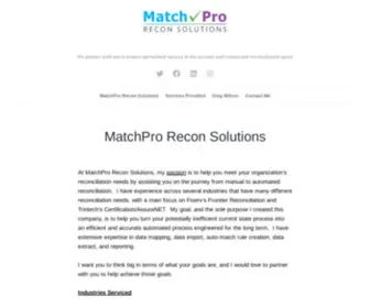 Matchprorecon.com(We partner with you to ensure operational success in the account and transaction reconciliation space) Screenshot