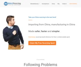 Matchsourcing.com(A China Sourcing Agency) Screenshot