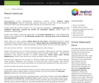 Matematikdersi.net(Matnet Hakkında) Screenshot