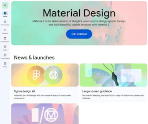 Material.io(Material Design) Screenshot