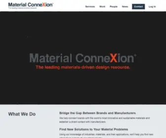 Materialconnexion.com(Material ConneXion curates a material library of 10K+ innovations and) Screenshot