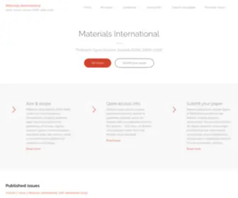 Materials.International(Open Access Journal (ISSN) Screenshot