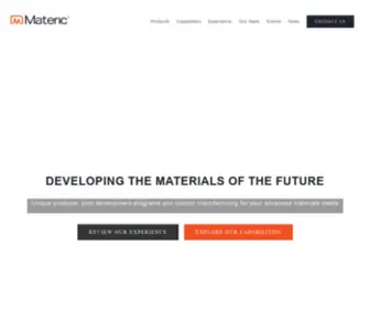 MatericGroup.com(Advanced Materials Custom Manufacturer) Screenshot