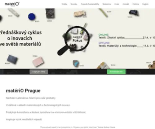 Materioprague.cz(MatériO Prague) Screenshot