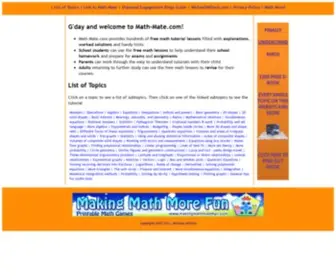 Math-Mate.com(Free math maths mathematics help lessons tutorials) Screenshot