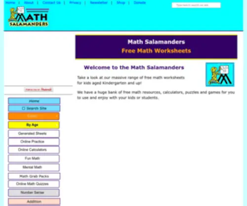 Math-Salamanders.com(Our math salamanders website) Screenshot