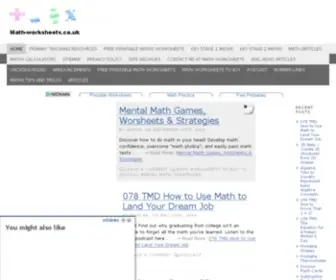 Math-Worksheets.co.uk(Math Worksheets for Teachers) Screenshot