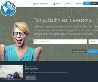 Mathalicious.com(Mathalicious lessons teach standards) Screenshot