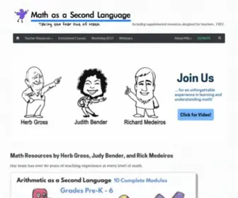 Mathasasecondlanguage.org(Presented by Math as a Second Language Inc) Screenshot