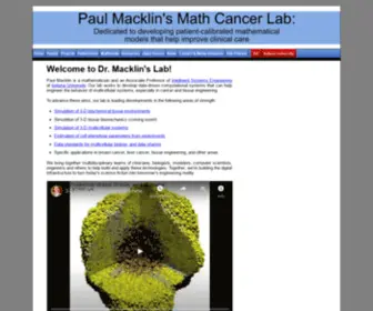 Mathcancer.org(Paul Macklin's Math Cancer Lab) Screenshot