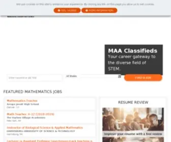 Mathclassifieds.org(Mathematical Association of America (MAA)) Screenshot