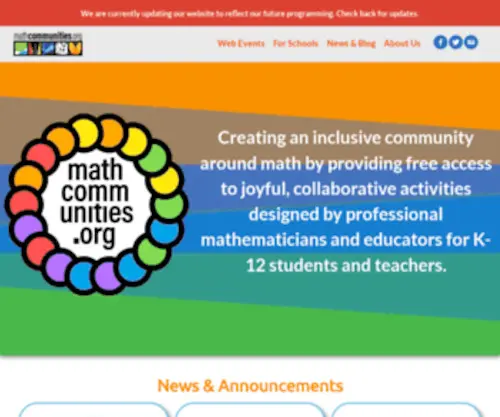 Mathcommunities.org(Students) Screenshot