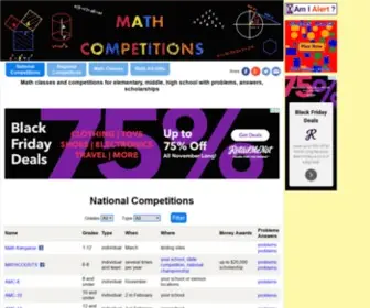 Mathcompetitions.info(Math Classes and Competitions) Screenshot