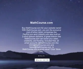 Mathcourse.com(The Leading Math Course Site on the Net) Screenshot