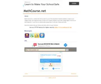 Mathcourse.net(Math College Degree Educational Materials) Screenshot