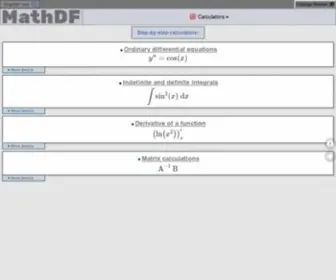 Mathdf.com(Step-by-step calculators) Screenshot