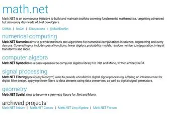 Mathdotnet.com(Mathdotnet) Screenshot