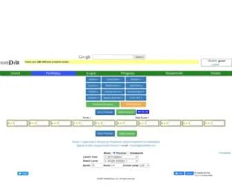 Mathdrill.com(An interactive site for Math Problems) Screenshot