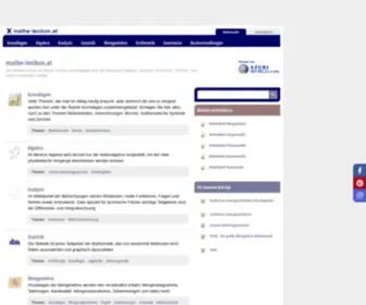 Mathe-Lexikon.at(Auf werden Inhalte und Aufgaben aus den Bereichen Algebra) Screenshot