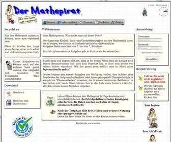 Mathepirat.de(Mit dem Mathepirat Mathematik online individuell lernen) Screenshot