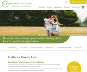 Mathewsfamilylaw.com.au(Australian Family Lawyers) Screenshot