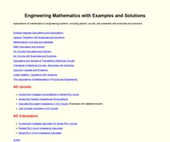 Mathforengineers.com(Engineering Mathematics with Examples and Solutions) Screenshot