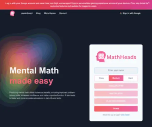 Mathheads.net(Mathheads) Screenshot
