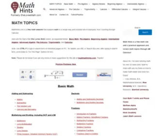 Mathhints.com(Math Hints) Screenshot