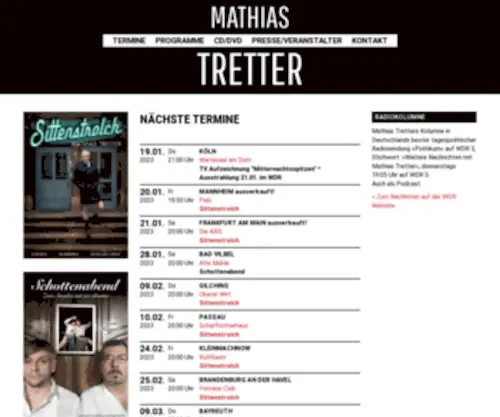 Mathiastretter.de(MATHIAS TRETTER Kabarett) Screenshot