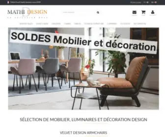 Mathidesign.com(Vente de mobilier et décoration design) Screenshot