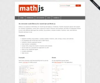 MathJs.org(An extensive math library for JavaScript and Node.js) Screenshot